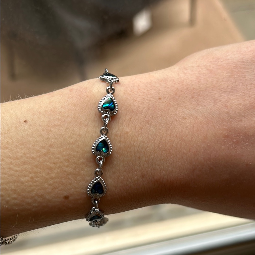 Silver and Blue Gemstone Bracelet